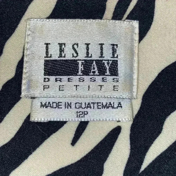Leslie Fay Brand Vintage 80s Blazer/Jacket in Black/Cream Zebra MOD POP … - Picture 3 of 4